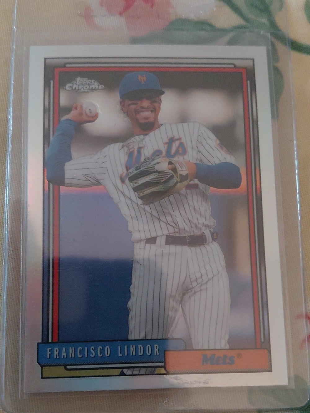 Baseball Player Toploader Card - Blue and White
